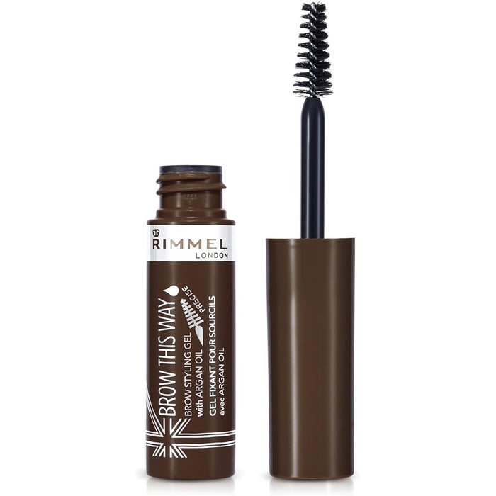 Rimmel London Brow This Way Styling With Argan Oil Eyebrow Gel 003 Dark Brown - Beautynstyle