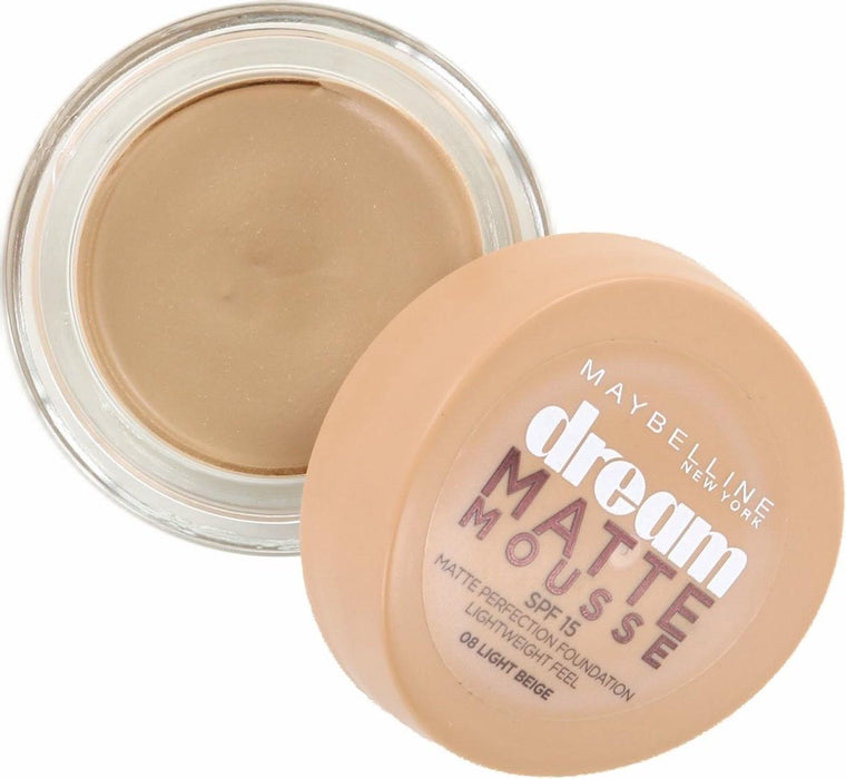 Maybelline Dream Matte Mousse Make Up Foundation 08 Light Beige - Beautynstyle