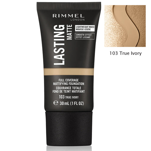 Rimmel Lasting Full Coverage Mattifying Foundation 103 True Ivory - Beautynstyle