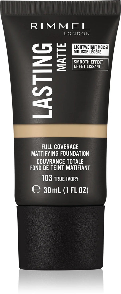 Rimmel Lasting Full Coverage Mattifying Foundation 103 True Ivory - Beautynstyle