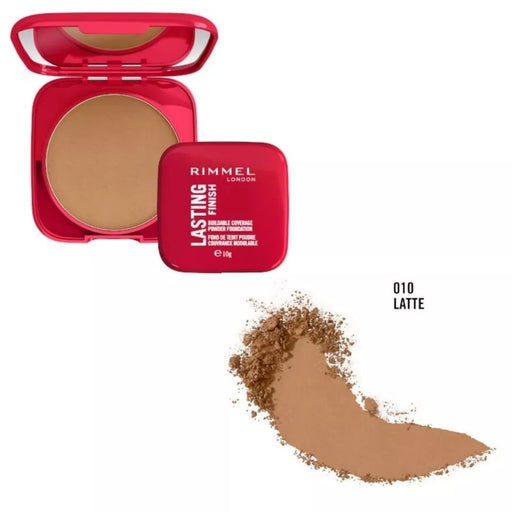 Rimmel London Lasting Finish Buildable Coverage Foundation Powder 010 Latte - Beautynstyle