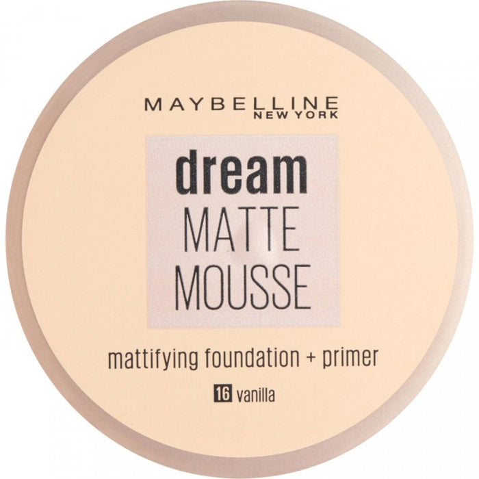 Maybelline Dream Matte Mousse Make Up Foundation + Primer 16 Vanilla - Beautynstyle