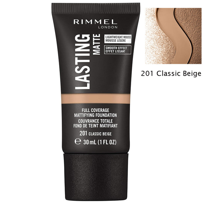 Rimmel Lasting Full Coverage Mattifying Foundation 201 Classic Beige - Beautynstyle