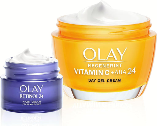 Olay Vitamin C & AHA24 Moisturiser Face Cream with Retinol Travel Size Night Cream Skin Care Set - Beautynstyle