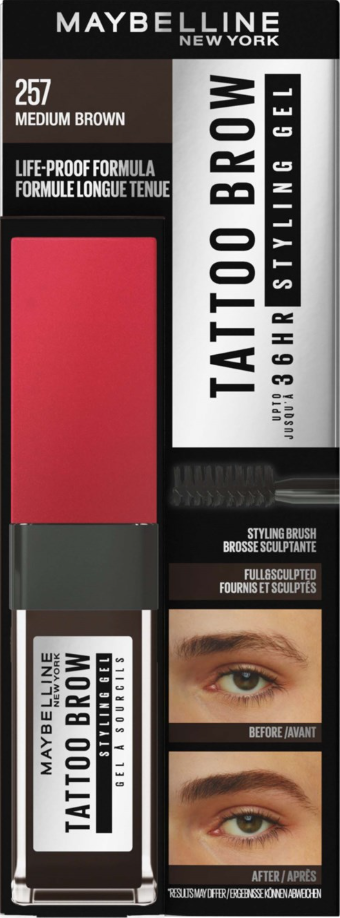 Maybelline Tattoo Brow 36 Hour Styling Gel 257 Medium Brown - Beautynstyle