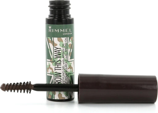 Rimmel Brow This Way Styling Gel With Argan Oil Camo Collection Dark Brown - Beautynstyle